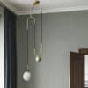 Golden Lift Glass Ball Pendant Light- Lifestyle6