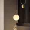 Golden Lift Glass Ball Pendant Light- Lifestyle8