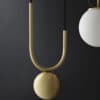 Golden Lift Glass Ball Pendant Light- zoom