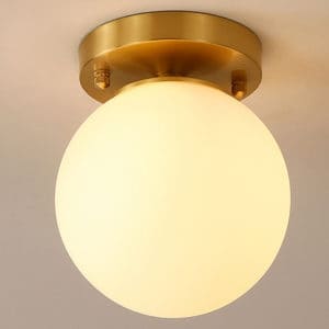 Smart Glass Ball Ceiling Lamp-On