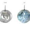 Moltenna Molten Lava Pendant Lamp silver lit and unlit