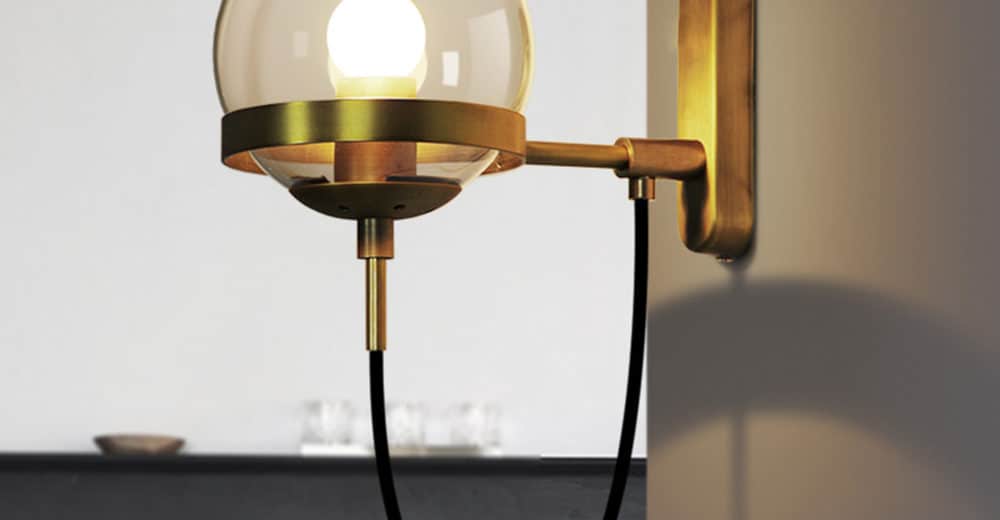 Vintage Globe Wall Lamp-Gold