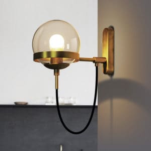 Vintage Globe Wall Lamp-Gold