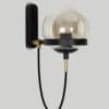 Vintage Globe Wall Lamp-black off