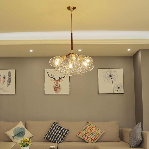 Bubble chandelier ゴールド LED対応 Doorana Modern Glass Balls Bubble Chandelier Light | Screed