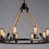 Makani Rope Rings Hanging Chandelier - 8 Bulb without light