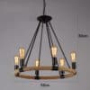 Makani Rope Rings Hanging Chandelier - Dimension A type 6 bulb