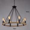 Makani Rope Rings Hanging Chandelier - Dimension A type 8 bulb