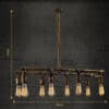 Pipeonie Industrial Pipes Hanging Lamp - Dimension