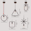 Sanderson Bare Silhouettes Pendant Lamps - Dimension Size