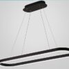 Whistella Grandeur Loop Oval Ring Pendant Lamp - Black Remote