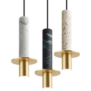 Bauernoh Cylindrical Marble Top Pendant Lamp