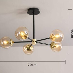 Eglliano Ball Pops Hanging Lamp - 5 head model measurements JPG