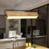 Halfdan Nordic Wooden Bar Pendant Light living