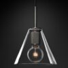 Celarno Metal Accent Glass Globe Pendant Lamp-cone-black
