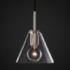 Celarno Metal Accent Glass Globe Pendant Lamp-cone-silver