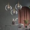 Celarno Metal Accent Glass Globe Pendant Lamp-lifestyle.2