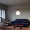 Celarno Metal Accent Glass Globe Pendant Lamp-living room