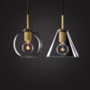 Celarno Metal Accent Glass Globe Pendant Lamp-round-cone-set