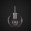 Celarno Metal Accent Glass Globe Pendant Lamp-silver