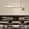 EIVIND Cone Creative Stick Pendant Lamp-4 head-black lamp shade-restaurant lightings