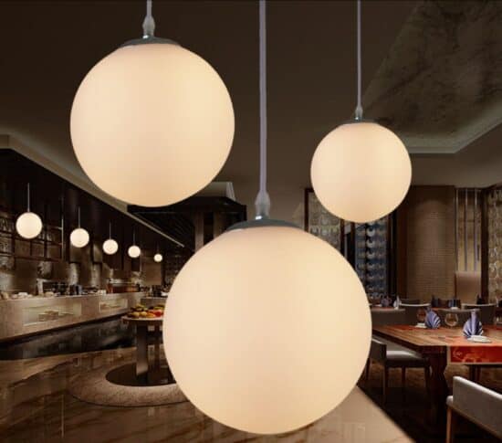 Ferulni Glass Globe Pendant Lamp-3 lamps