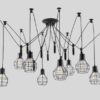 Filippa Pulley Cage Industrial Pendant Lamp-10 bulbs
