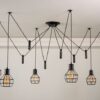 Filippa Pulley Cage Industrial Pendant Lamp-6 bulbs