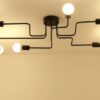 Frode Twisted Lines Ceiling Lamp-6 head model-Black