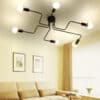 Frode Twisted Lines Ceiling Lamp-6 head model-Lifestyle