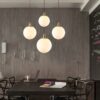 Gasuka Copper Round Globe Pendant Lamp-4 lamps