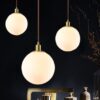 Gasuka Copper Round Globe Pendant Lamp-lifestyle-set of 3 lamps