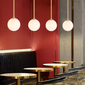Gasurin Glass Round Globe Pendant Lamp-restaurant lightings-hanging rod