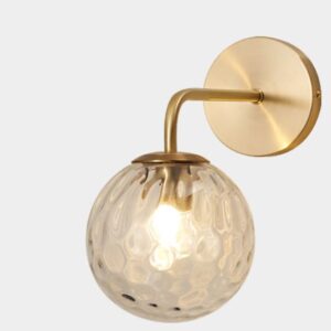 Giorbor Dimpled and Smooth Hanging Ball Wall Lamp-clear dimpled glass