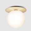 Glenfurdic Dimpled Ball Wall Lamp-white-tinted glass-hanging on ceiling