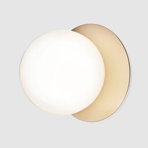 Glenfurdic Dimpled Ball Wall Lamp-white-tinted glass-side view-wall