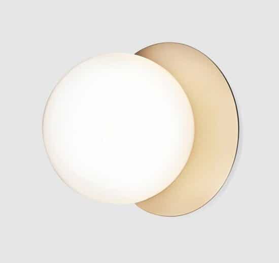 Glenfurdic Dimpled Ball Wall Lamp-white-tinted glass-side view-wall