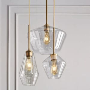 Grojaer Glass House Pendant Lamp-set of 3-clear glass