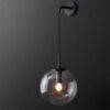 Ittina Round Globe Wall Lamp-black-clear-glass