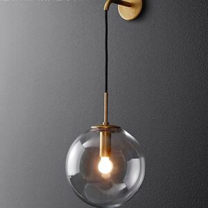 Ittina Round Globe Wall Lamp-black-grey-tinted-glass