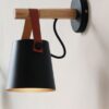 Labeanin Leather Strap Wall Lamp-black