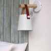 Labeanin Leather Strap Wall Lamp-white-bedside lamp