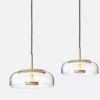 Lairuuna Glass Dome Pendant Lamp-2 lamps-hanigng