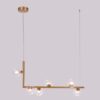 Mallouna Glass Balls L-Shape Flute Pipe Pendant Lamp-6-head model-gold