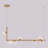Mallouna Glass Balls L-Shape Flute Pipe Pendant Lamp-7-head model-gold