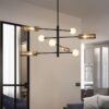 Monroe Class with Glass Mixed Shades Hanging Lamp-living-room-lightings