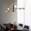Monroe Class with Glass Mixed Shades Hanging Lamp-match with wooden table