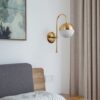 Ragnoku Yellow Copper Round Globe Wall Lamp-bedside lamp