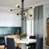 Railighon Sticks and Balls Hanging Lamp-Dining Area-brown tinted glass