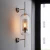 Ramoosin Clear Glass Metal Grill Wall Lamp